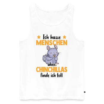 Chinchilla finde ich toll Nagetier Wollmaus - Männer Premium Bio Tank Top - Weiß - Vorne - Michal (187cm)