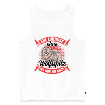 Ohne Wolfsspitz nur ein Haus Deutscher Keeshond - Männer Premium Bio Tank Top - Weiß - Vorne - Michal (187cm)