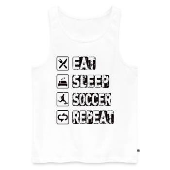 Eat Sleep Soccer Repeat - Men's Premium Organic Tank Top - white - Front - Michal (187cm)