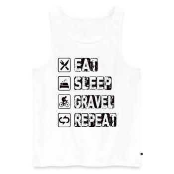 Manger Sommeil Gravier Répéter - Débardeur bio Premium Homme - blanc - Devant - Michal (187cm)