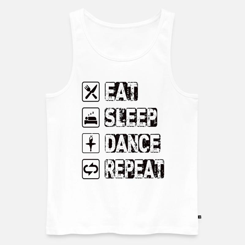 Manger Sommeil Danse Répéter - Débardeur bio Premium Homme - blanc