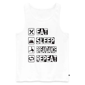 Manger Sommeil Breakdance Répéter - Débardeur bio Premium Homme - blanc - Devant - Michal (187cm)