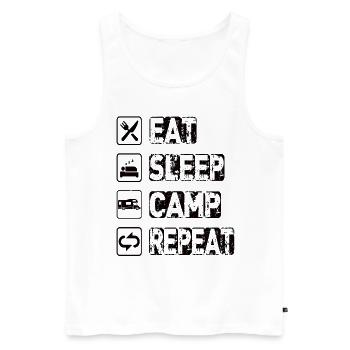 Manger Dormir Camp Répéter - Débardeur bio Premium Homme - blanc - Devant - Michal (187cm)