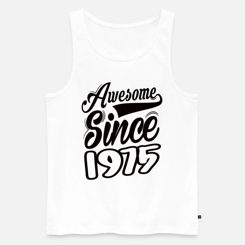 Awesome Since 1975 - Männer Premium Bio Tank Top - Weiß