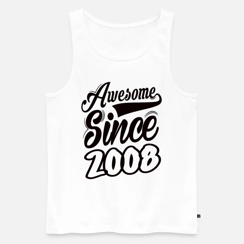 Awesome Since 2008 - Männer Premium Bio Tank Top - Weiß