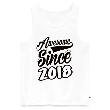 Awesome Since 2018 - Men's Premium Organic Tank Top - white - Front - AI Model Male 178 light (178cm)