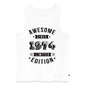 Awesome Since 1974 Limited Edition - Männer Premium Bio Tank Top - Weiß - Vorne - Michal (187cm)