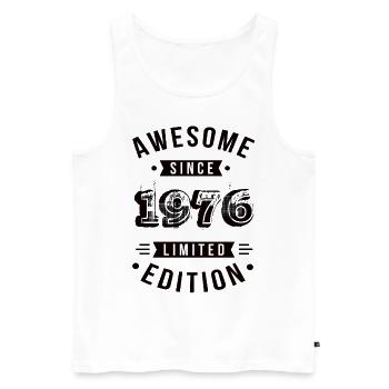Awesome Since 1976 Limited Edition - Männer Premium Bio Tank Top - Weiß - Vorne - Michal (187cm)