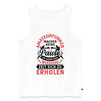 Les radioamateurs ne prennent pas de pause Radioamateur - Débardeur bio Premium Homme - blanc - Devant - Michal (187cm)