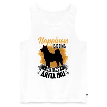 Akita Inu vous rend heureux Akita Inu japonais - Débardeur bio Premium Homme - blanc - Devant - Michal (187cm)