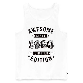 Awesome Since 1980 Limited Edition - Männer Premium Bio Tank Top - Weiß - Vorne - Michal (187cm)