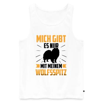 Nur mit meinem Wolfsspitz Deutscher Keeshond - Männer Premium Bio Tank Top - Weiß - Vorne - Michal (187cm)