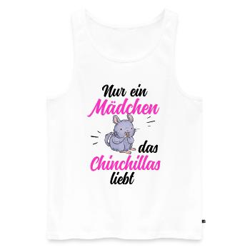 Mädchen das Chinchilla liebt Nagetier Wollmaus - Männer Premium Bio Tank Top - Weiß - Vorne - AI Model Male 178 light (178cm)