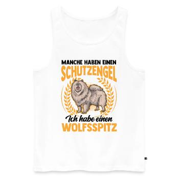 Ich habe einen Wolfsspitz Deutscher Keeshond - Männer Premium Bio Tank Top - Weiß - Vorne - Michal (187cm)
