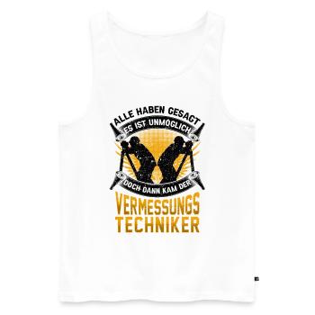 Vermessungstechniker unmöglich Vermesser - Männer Premium Bio Tank Top - Weiß - Vorne - AI Model Male 178 light (178cm)