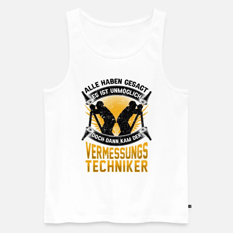 Vermessungstechniker unmöglich Vermesser - Männer Premium Bio Tank Top - Weiß