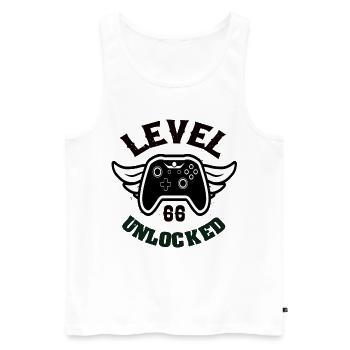 Level 66 Unlocked 66 Birthday - Men's Premium Organic Tank Top - white - Front - AI Model Male 178 light (178cm)