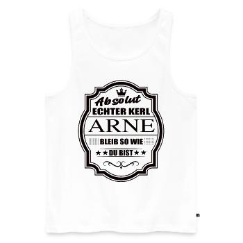 Absolut Echter Kerl Arne Bleib So Wie Du Bist - Männer Premium Bio Tank Top - Weiß - Vorne - Michal (187cm)