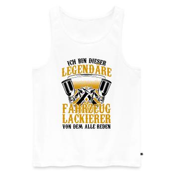 Ich bin der Verrückte Fahrzeuglackierer Lackierer - Männer Premium Bio Tank Top - Weiß - Vorne - Michal (187cm)