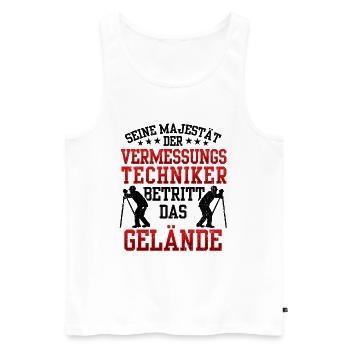 Vermessungstechniker betritt Gelände Vermesser - Männer Premium Bio Tank Top - Weiß - Vorne - AI Model Male 178 light (178cm)