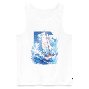 Voilier Sport Voile Voile Voile Cadeaux - Débardeur bio Premium Homme - blanc - Devant - Michal (187cm)
