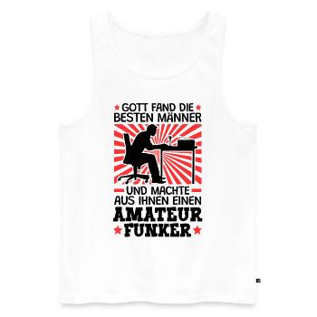 Gott fand die besten Amateurfunker Funkamateur - Männer Premium Bio Tank Top - Weiß - Vorne - AI Model Male 178 light (178cm)