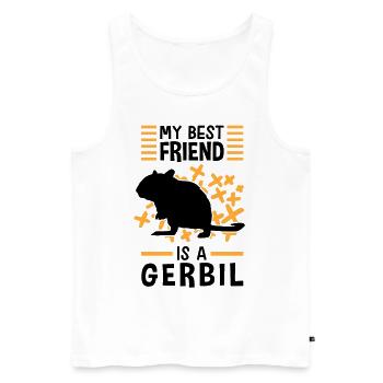 Rennmaus ist mein Freund Nagetier Gerbil - Männer Premium Bio Tank Top - Weiß - Vorne - AI Model Male 178 light (178cm)
