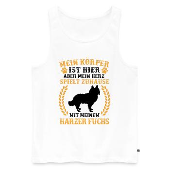 Spiele mit Harzer Fuchs altdeutscher Hütefuchs - Männer Premium Bio Tank Top - Weiß - Vorne - Michal (187cm)