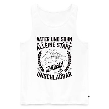 Vater und Sohn - Männer Premium Bio Tank Top - Weiß - Vorne - Michal (187cm)