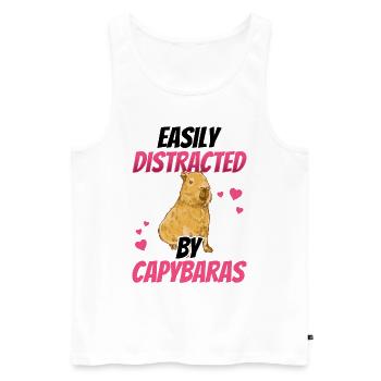 Capybara distrait l’Amérique du Sud capybara - Débardeur bio Premium Homme - blanc - Devant - Michal (187cm)
