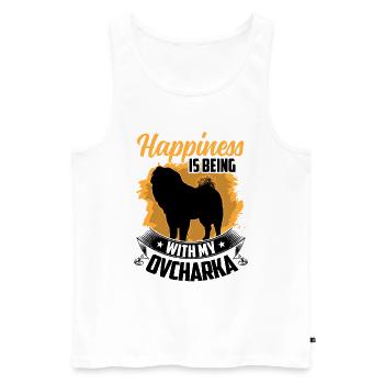 Ovcharka is lucky Caucasian Shepherd Dog - Men's Premium Organic Tank Top - white - Front - Michal (187cm)