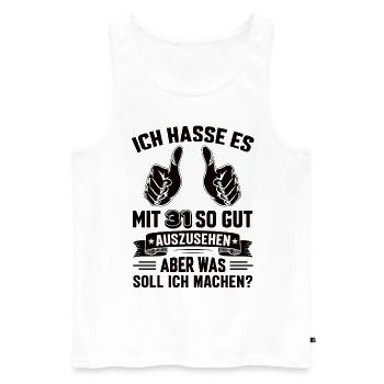 31 Geburtstag 31 Jahre 31 Lebensjahr 31 Lebenalter - Männer Premium Bio Tank Top - Weiß - Vorne - AI Model Male 178 light (178cm)