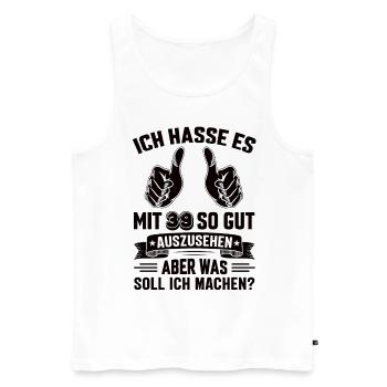 39 Geburtstag 39 Jahre 39 Lebensjahr 39 Lebenalter - Männer Premium Bio Tank Top - Weiß - Vorne - AI Model Male 178 light (178cm)