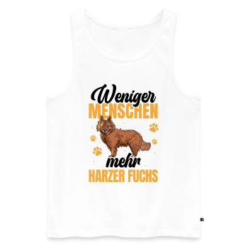 Mehr Harzer Fuchs altdeutscher Hütefuchs - Männer Premium Bio Tank Top - Weiß - Vorne - Michal (187cm)