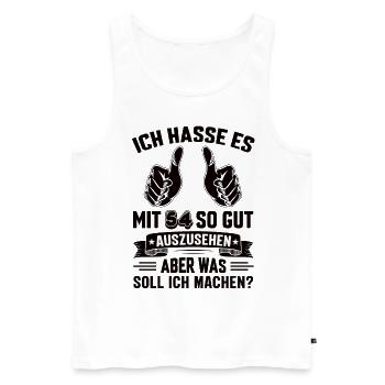 54 Geburtstag 54 Jahre 54 Lebensjahr 54 Lebenalter - Männer Premium Bio Tank Top - Weiß - Vorne - Michal (187cm)