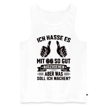 66 Geburtstag 66 Jahre 66 Lebensjahr 66 Lebenalter - Männer Premium Bio Tank Top - Weiß - Vorne - AI Model Male 178 light (178cm)