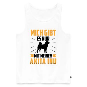 Nur mit meinem Akita Inu japanischer Akita Inu - Männer Premium Bio Tank Top - Weiß - Vorne - AI Model Male 178 light (178cm)