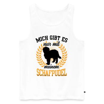 Mich gibt es nur mit Schafpudel Hütepudel - Männer Premium Bio Tank Top - Weiß - Vorne - AI Model Male 178 light (178cm)