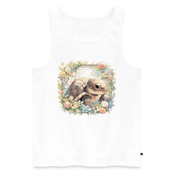 Tortue Lézard Tortue Bébés Tortues - Débardeur bio Premium Homme - blanc - Devant - AI Model Male 178 light (178cm)