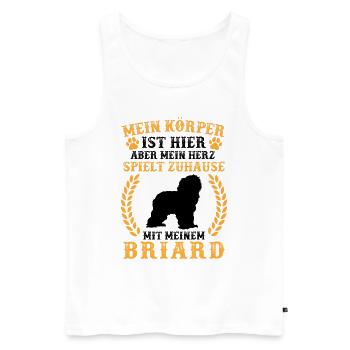 Spiele mit meinem Briard Berger de Brie - Männer Premium Bio Tank Top - Weiß - Vorne - Michal (187cm)
