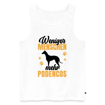 Mehr Podencos spanischer Windhund - Männer Premium Bio Tank Top - Weiß - Vorne - Michal (187cm)