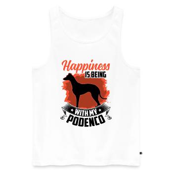 Podenco makes happy Spanish greyhound - Men's Premium Organic Tank Top - white - Front - AI Model Male 178 light (178cm)