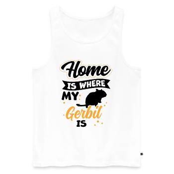 Gerbille est ma maison Rat de course Gerbille - Débardeur bio Premium Homme - blanc - Devant - Michal (187cm)