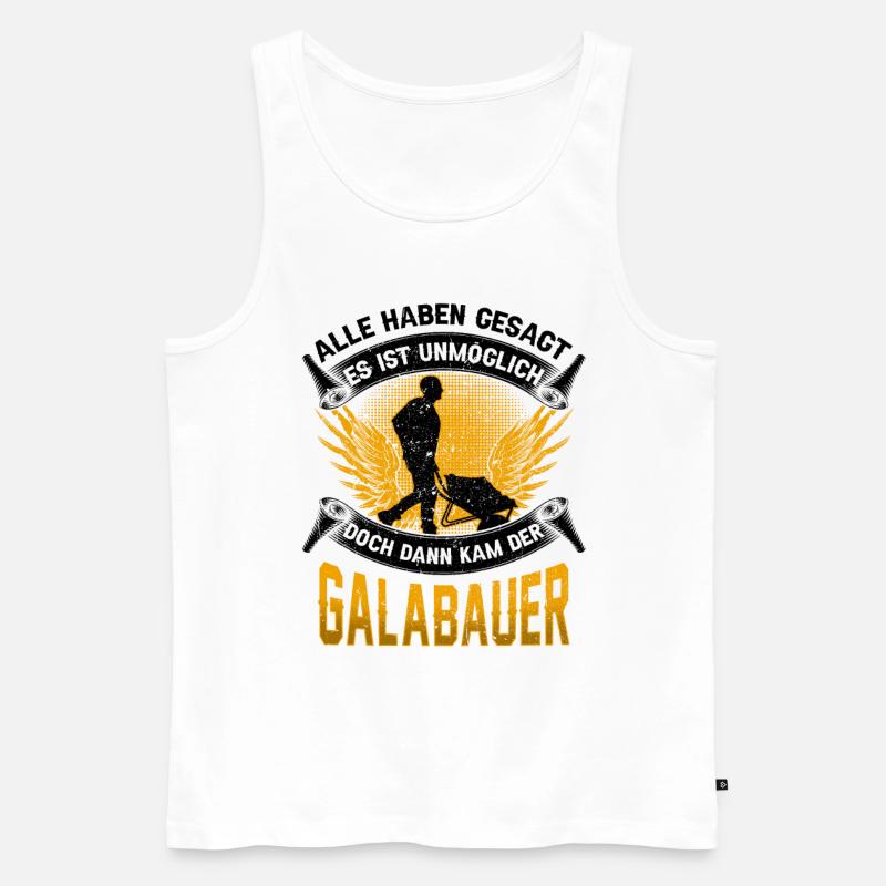 Galabauer unmöglich Gärtner Landschaftsbauer - Männer Premium Bio Tank Top - Weiß
