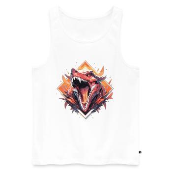 Dinosaur Trex Dinos Dinosaur Dino Baby - Men's Premium Organic Tank Top - white - Front - AI Model Male 178 light (178cm)