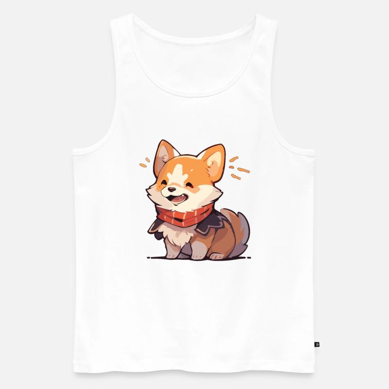 Corgi - Männer Premium Bio Tank Top - Weiß