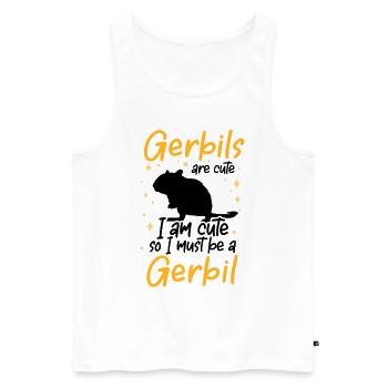Je suis un rongeur gerbille Gerbille - Débardeur bio Premium Homme - blanc - Devant - AI Model Male 178 light (178cm)