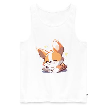 Corgi Dog - Men's Premium Organic Tank Top - white - Front - AI Model Male 178 light (178cm)