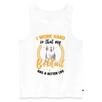 Work for my Bobtail Old English Sheepdog - Men's Premium Organic Tank Top - white - Front - Michal (187cm)