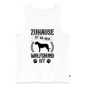 Irischer Wolfshund ist mein Zuhause Wolfhound - Männer Premium Bio Tank Top - Weiß - Vorne - Michal (187cm)